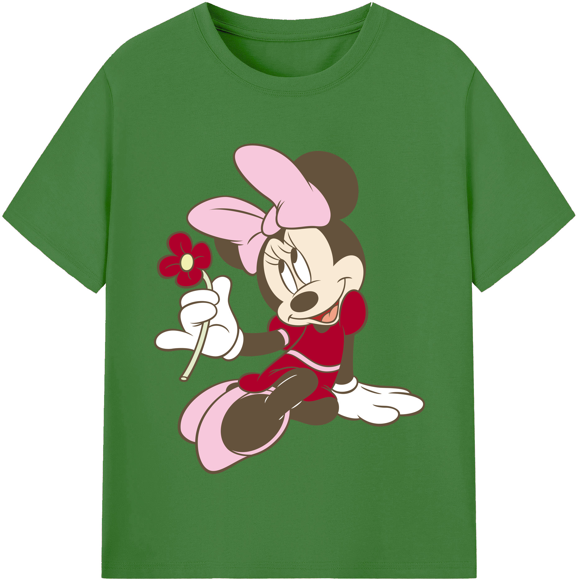 （画像用） ミッキーマウス Mickey Mouse レディースカジュアルプリントTシャツ（綿100％）